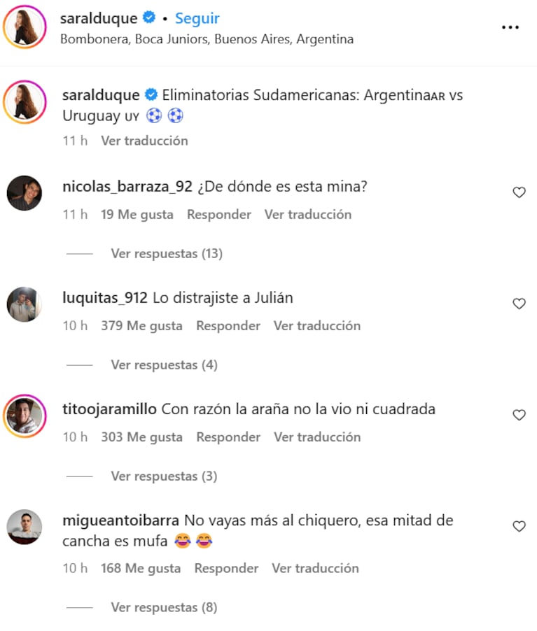 Sara Duque, la profesora de Julián Álvarez, fue a alentar a la Selección Argentina y le llovieron las críticas