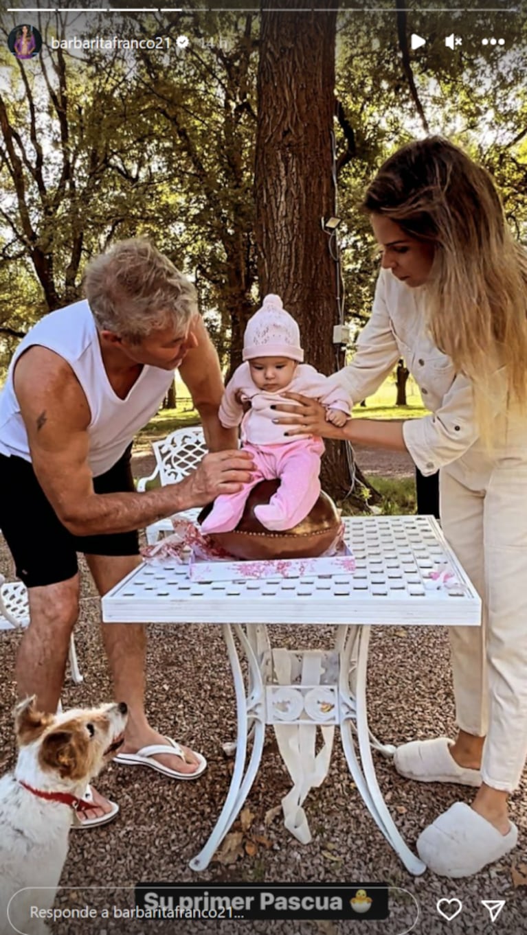 Sarah, la hija de Barby Franco y Fernando Burlando, rompió su primer huevo de Pascuas en familia