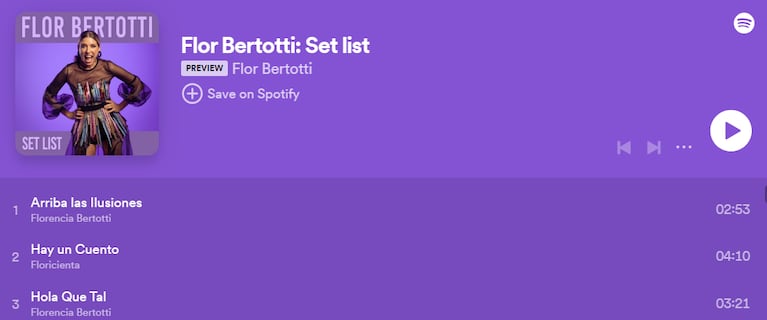 Se filtró la lista de canciones que Florencia Bertotti hace en su show luego del cruce con Cris Morena