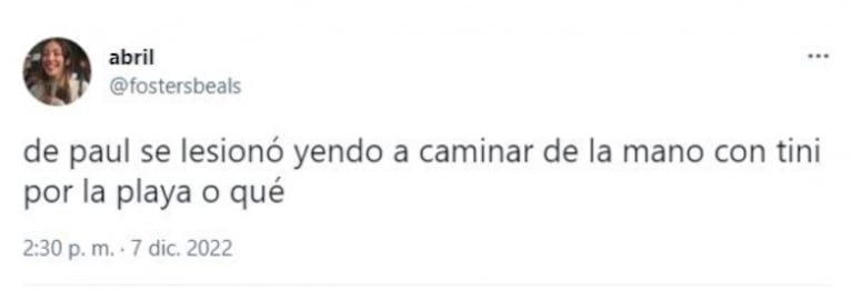 Se lesionó Rodrigo De Paul y las redes explotaron contra Tini Stoessel: "Qué le hiciste"