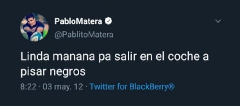 Se viralizaron escandalosos tweets del capitán de Los Pumas: "Linda mañana para salir en coche a pisar negros"