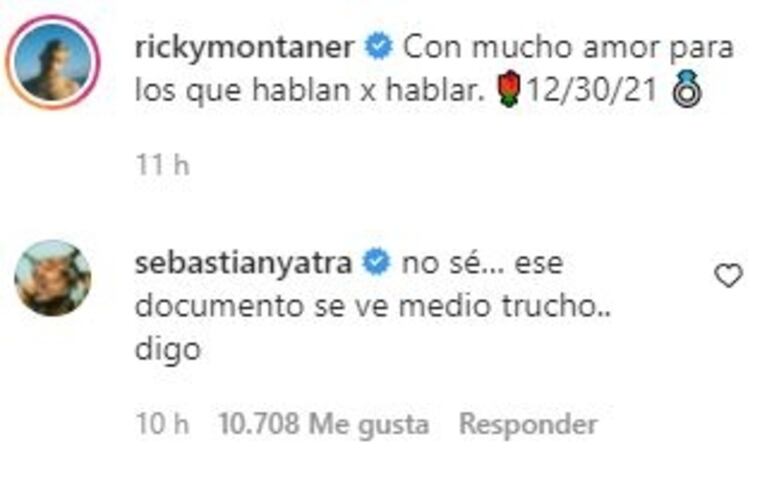 Sebastián Yatra pone en duda que Stefi y Ricky Montaner estén casados: "Ese documento se ve medio trucho" 