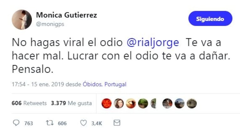 ¡Segundo round! Picante cruce twittero entre Jorge Rial y Mónica Gutiérrez: sus filosos mensajes