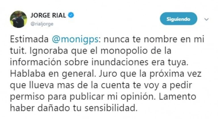 ¡Segundo round! Picante cruce twittero entre Jorge Rial y Mónica Gutiérrez: sus filosos mensajes