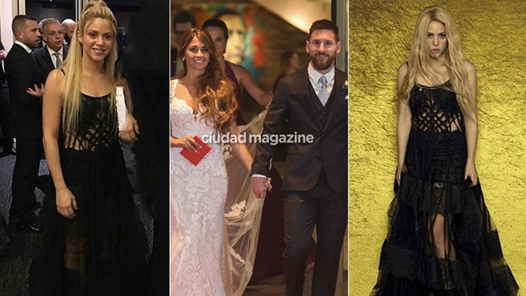 Shakira en el casamiento de Lionel Messi y Antonela Roccuzzo (Foto: Instagram y Web)