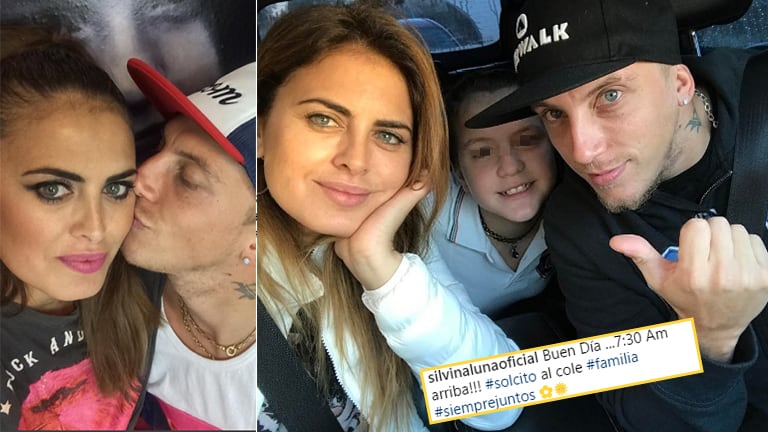 Silvina Luna posó junto al Polaco y Sol, hija mayor del cantante y Karina (Fotos: Instagram).