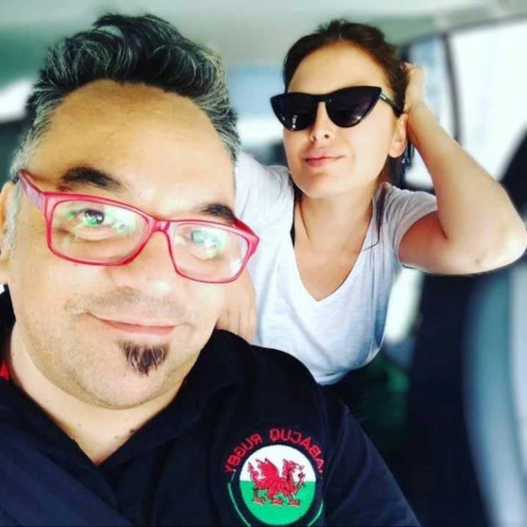 Silvina Luna y Christian, su chofer y amigo (Fotos: Instagram @arielferchook)