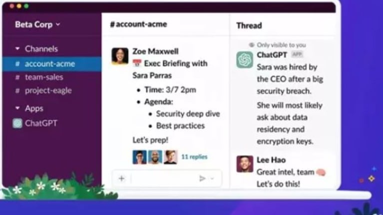 Slack introduce ChatGPT para ofrecer funciones de asistencia en la redacción de mensajes