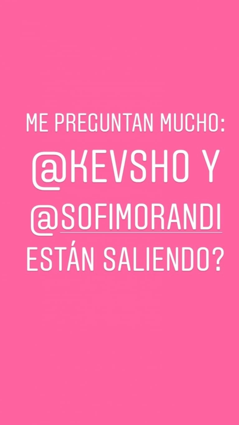 Sofi Morandi, después de que De Brito le preguntó si sale con Kevsho: "Siempre reservada, nunca ‘inreservada’"