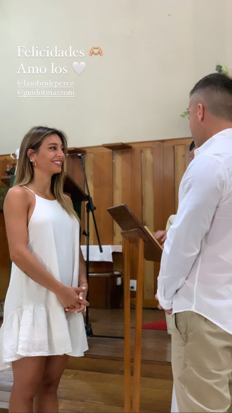 Sol Pérez y Guido Mazzoni bendijeron sus anillos de boda.