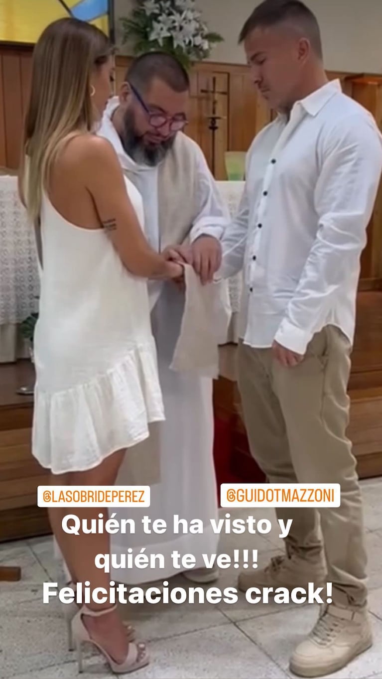 Sol Pérez y Guido Mazzoni bendijeron sus anillos de boda.