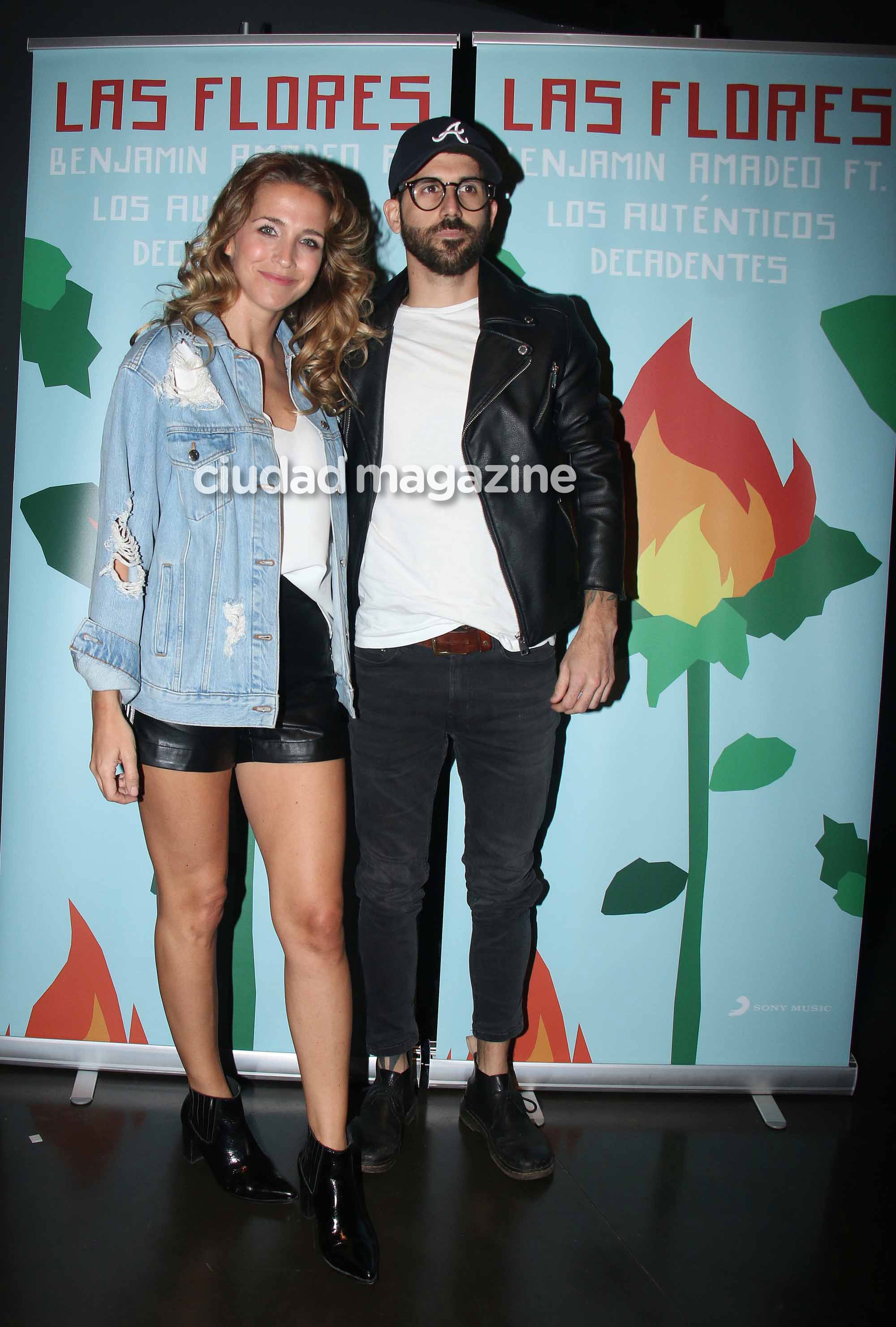 Soledad Fandiño y Nacho Lecouna, en el show de Benjamín Amadeo en La Trastienda (Foto: Movilpress)