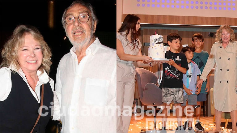 Soledad Silveyra, sus nietos y Luis Brandoni celebraron el cumpleaños de la actriz en el teatro (Fotos: Movilpress).