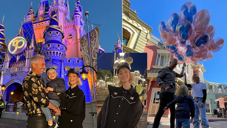 Stefi Roitman viajó a Disney con Marley y Mirko para celebrar los 50 años de Magic Kingdom.