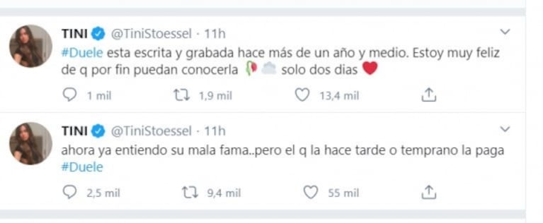 Sugestivo tweet de Tini Stoessel que hizo estallar a los fans: ¿palito para Sebastián Yatra y Danna Paola?