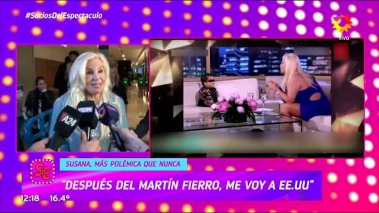 Susana Giménez opinó de la asistencia de Jey Mammón a los Martín Fierro y generó polémica