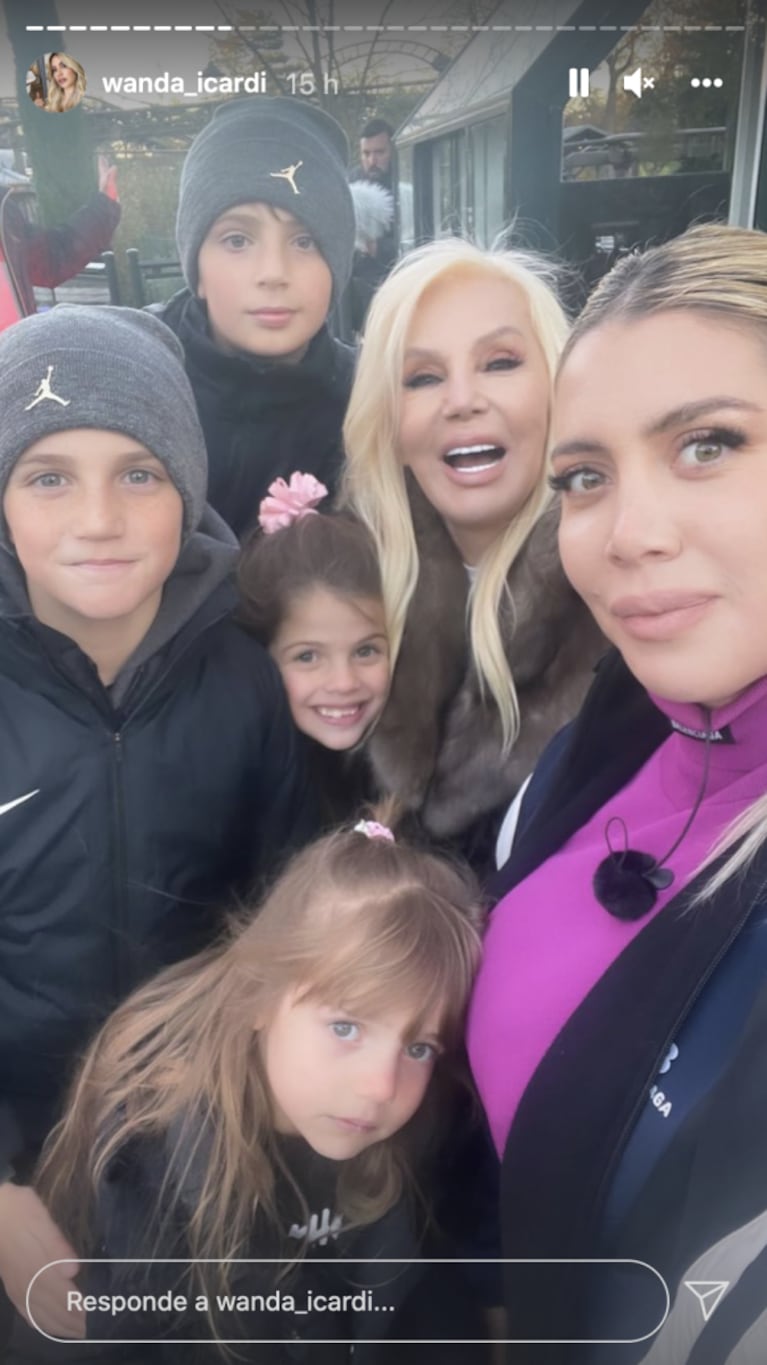 Susana Giménez se subió a las sillas voladoras con Wanda Nara y sus hijos