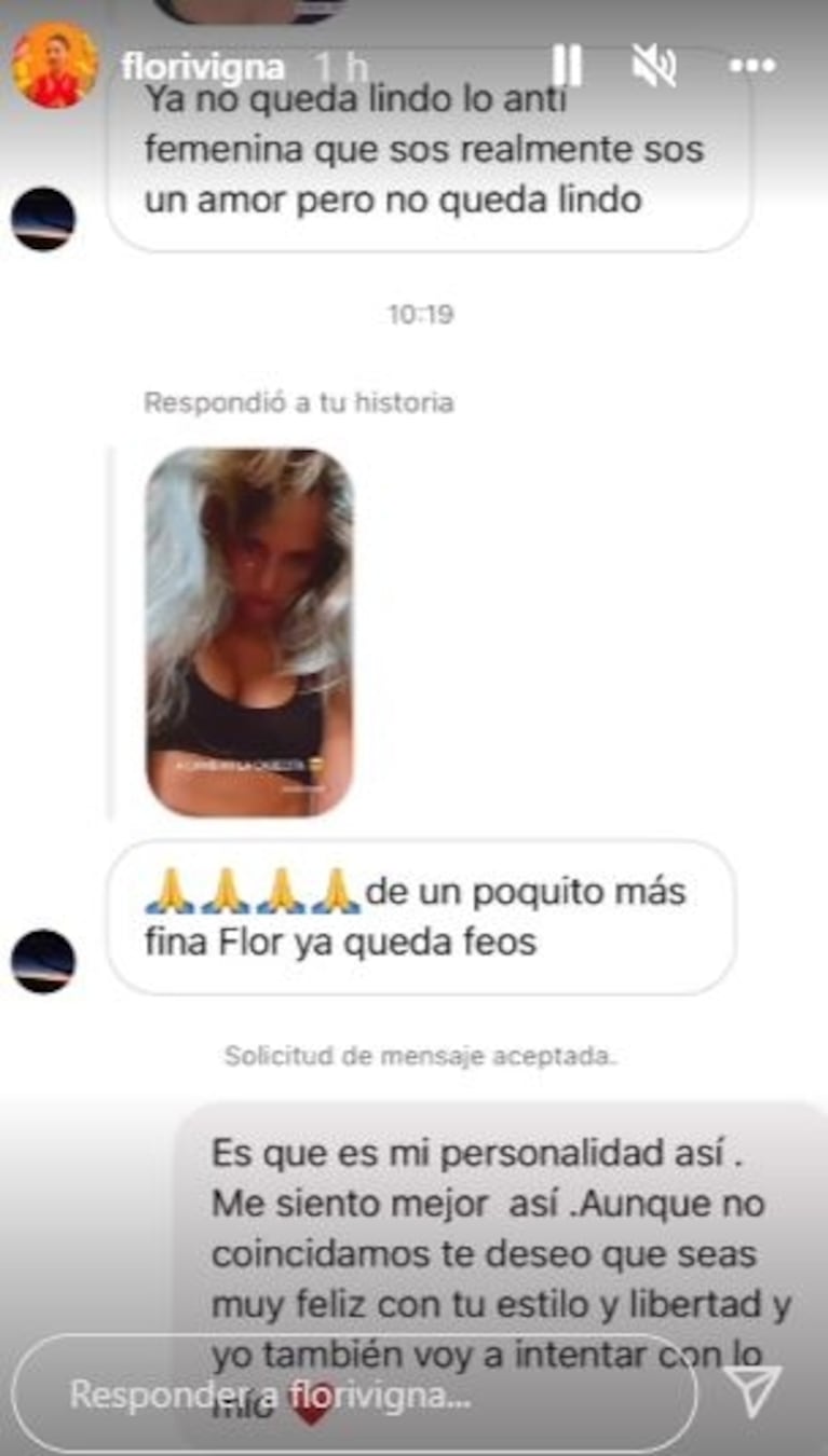 Tajante respuesta de Flor Vigna cuando le pidieron que sea "más femenina": "Es mi personalidad"