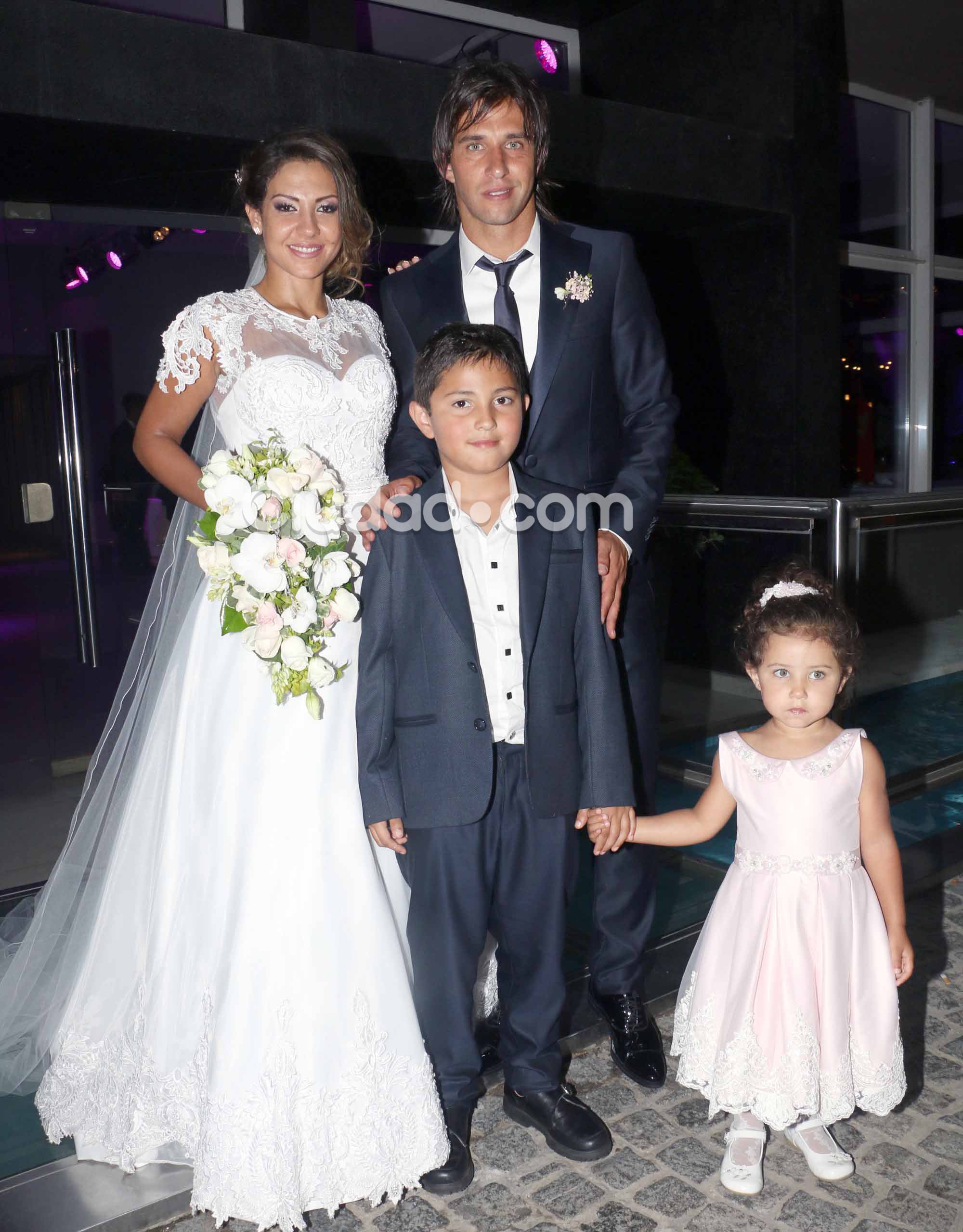 Tamara Alves y Patricio Toranzo en su boda junto a Franco y Giuliana. (Foto: Movilpress - Ciudad.com)