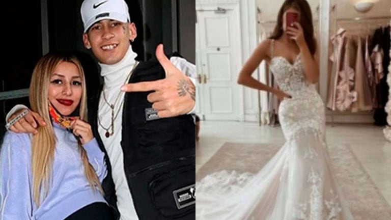 Tamara Báez, la novia de L-Gante,  compartió un vestido de novia en las redes.