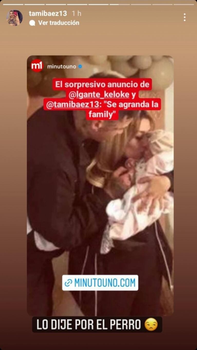 Tamara Báez reaccionó a las notas que surgieron por decir que agrandaría su familia: "Lo dije por el perro"