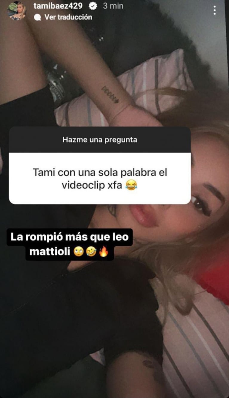 Tamara Báez se burló del video de L-Gante y Wanda Nara: “La rompió más que Leo Mattioli”