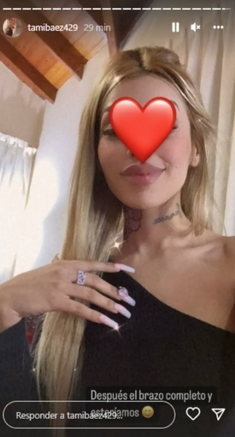 Tamara Báez se hizo un enorme tatuaje en el cuello y mostró el resultado