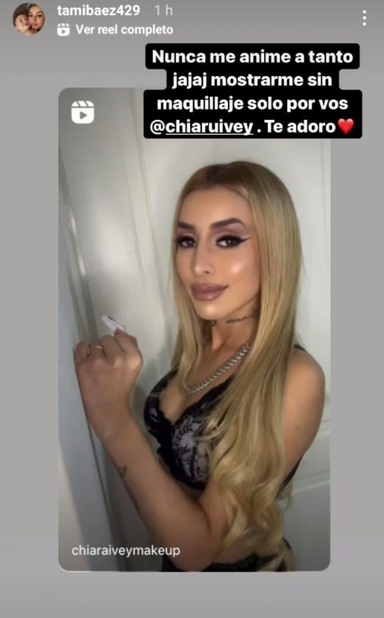 Tamara Báez se mostró por primera vez públicamente sin maquillaje: "Nunca me animé"