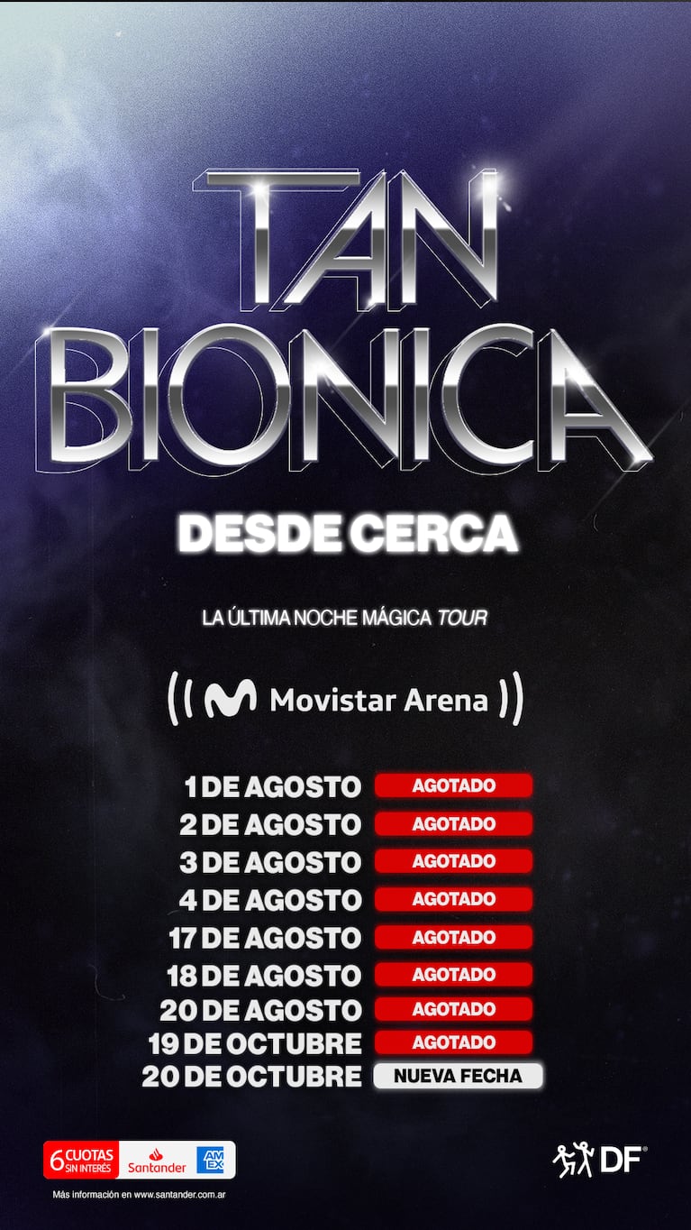 Tan Bionica suma dos nuevas fechas en octubre