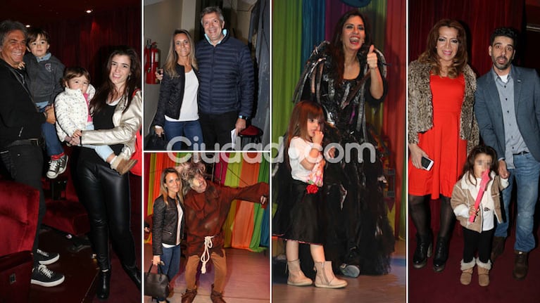 ¡Tarde de sonrisas y amor! Famosos y parejitas con sus niños en la calle Corrientes. (Foto: Movilpress)