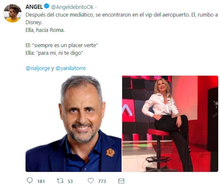 Tenso encuentro de Jorge Rial y Yanina Latorre en Ezeiza, tras su explosivo cruce mediático