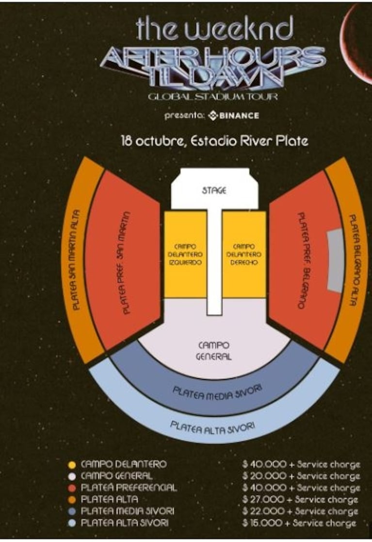 The Weeknd en River: cuándo es la venta general de entradas