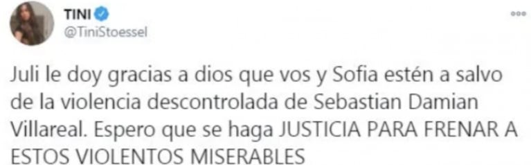 Tini Stoessel alzó la voz, tras el ataque a su bailarina Julieta Antón: "Justicia para frenar a estos violentos miserables”