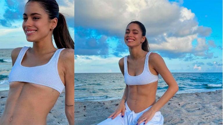 Tini Stoessel lució un look playero totalmente blanco con un detalle que llamó la atención