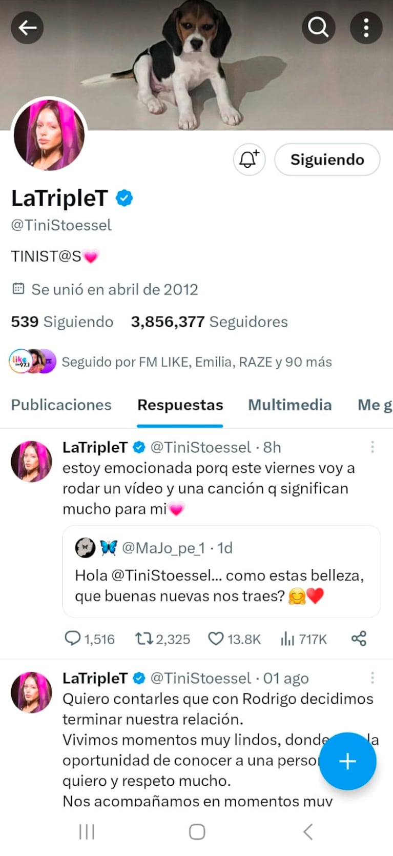 Tini Stoessel reapareció en las redes, tras su separación de Rodrigo de Paul, con un nuevo anuncio