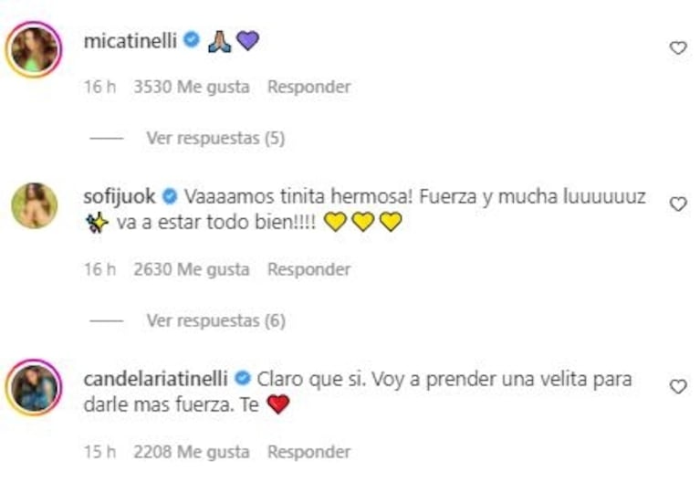 Tini Stoessel recibió el apoyo de sus colegas por la delicada salud de su papá: "Mucha fuerza"