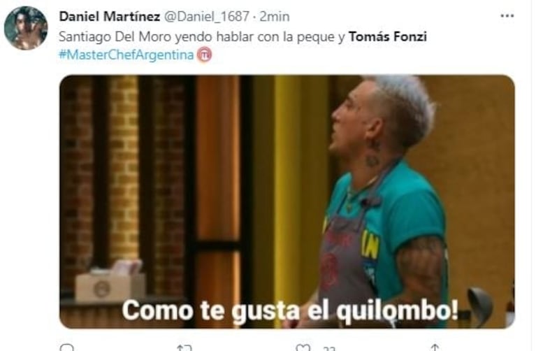 Tomás Fonzi eligió a la Peque Pareto para que baje a la eliminación de MasterChef y estallaron los memes: "Es una competencia"