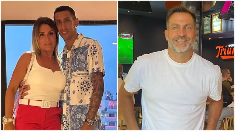 Toti Pasman, Ángel Di María y Jorgelina Cardoso (Fotos: IG Jorgelina Cardoso - Toti Pasman).