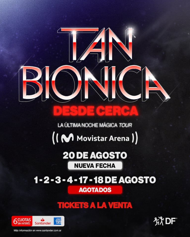 Tras agotar seis funciones, Tan Biónica agrega un show más en el Movistar Arena