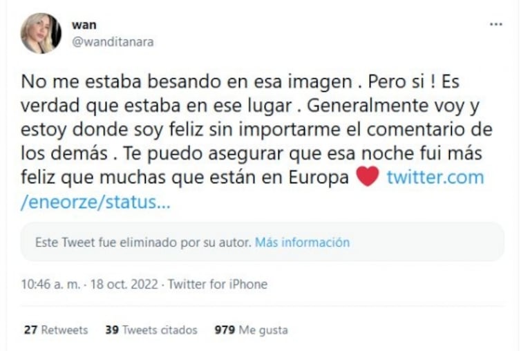 Tremenda respuesta de Wanda Nara cuando compararon sus noches con L-Gante en Quilmes con su vida en París