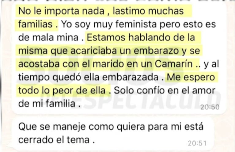 Tremendas declaraciones de Wanda Nara contra China Suárez por escribirle a Icardi: "Acariciaba un embarazo y se acostaba con el marido"