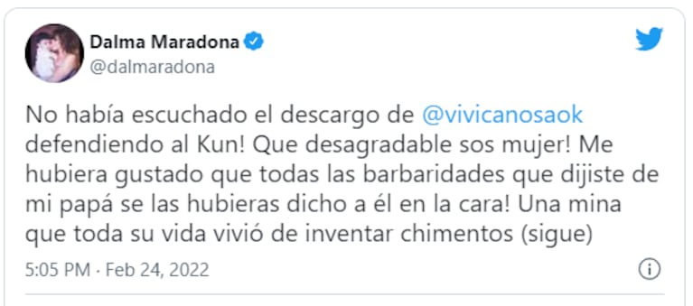 Tremendo cruce de Dalma Maradona con Viviana Canosa: "¡Qué desagradable sos, mujer!"