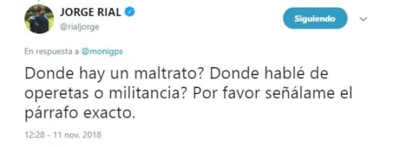 Tremendo cruce twittero de Mónica Gutiérrez con Jorge Rial: "¿Quién te paga para maltratarme?"