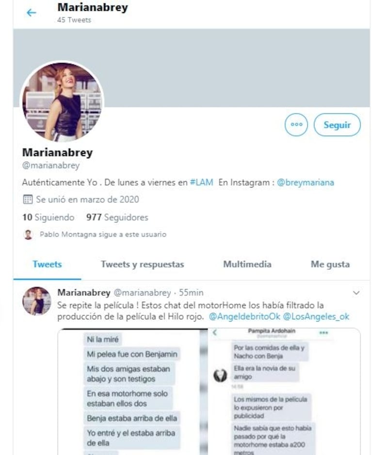 Tremendo tweet de Pampita contra Mariana Brey: "No te metas conmigo porque sé lo que le hiciste a tu hijo"