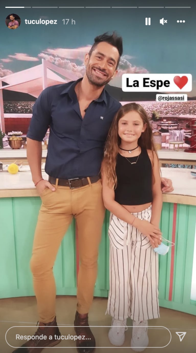 Tucu López compartió sus momentos cómplices con la hija de Sabrina Rojas y Luciano Castro: "Desayuno en camarines" 