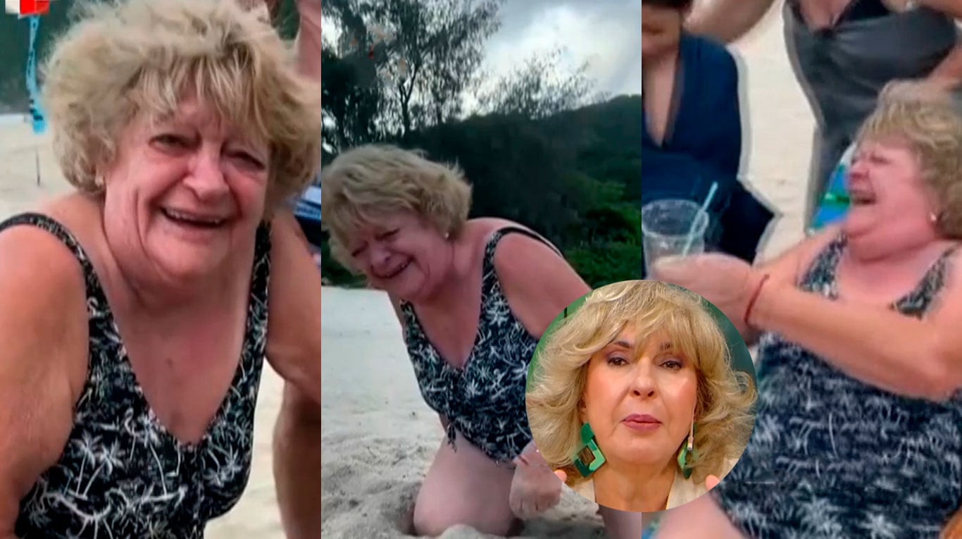 Una abuela tomó caipiriña y terminó borracha en la playa: el video fue viral y Barbarossa la entrevistó