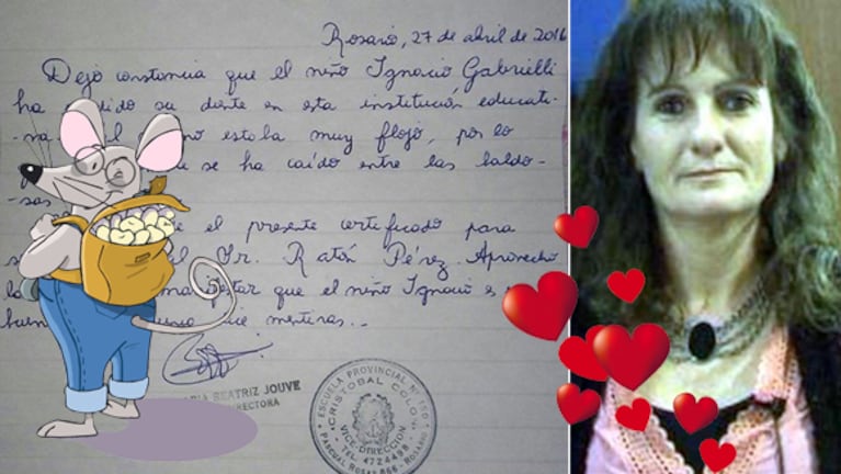 Una mestra le escribió un "certificado" al Ratón Pérez porque un alumno perdió un diente en la escuela