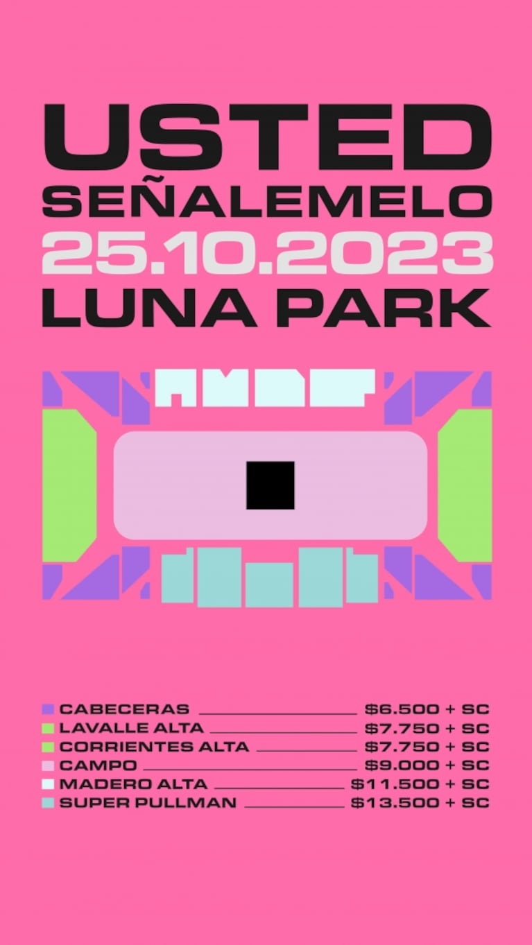 Usted Señalemelo anunció su show en el Luna Park: precios de las entradas