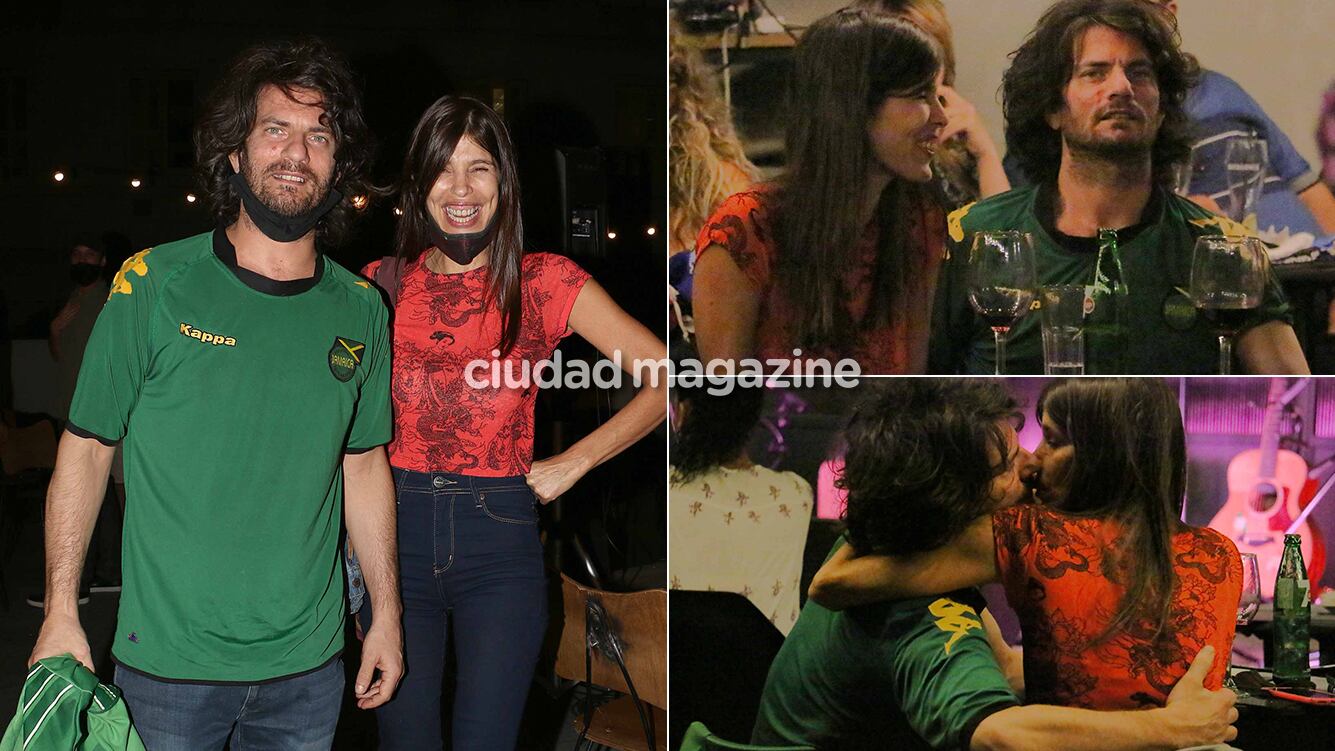 Valentina Bassi y Fabio Di Tomaso, a los besos en la noche porteña