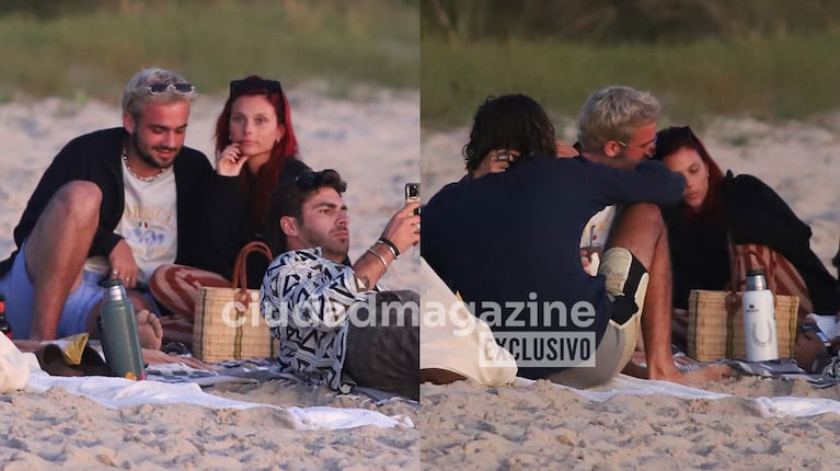 Valentina Zenere, con amigos en José Ignacio (RS Fotos)